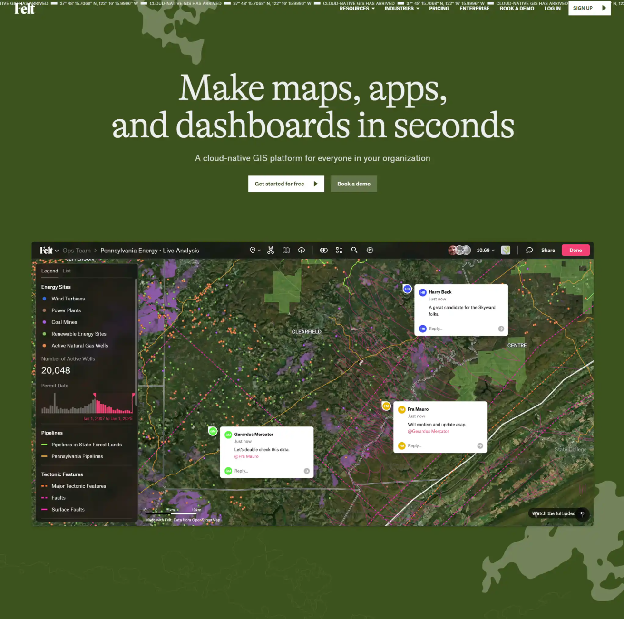 Felt map website example