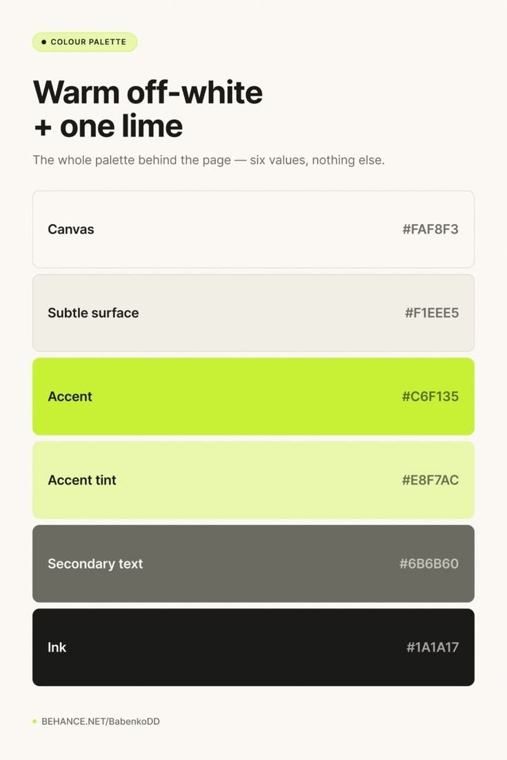 E-commerce color palette example