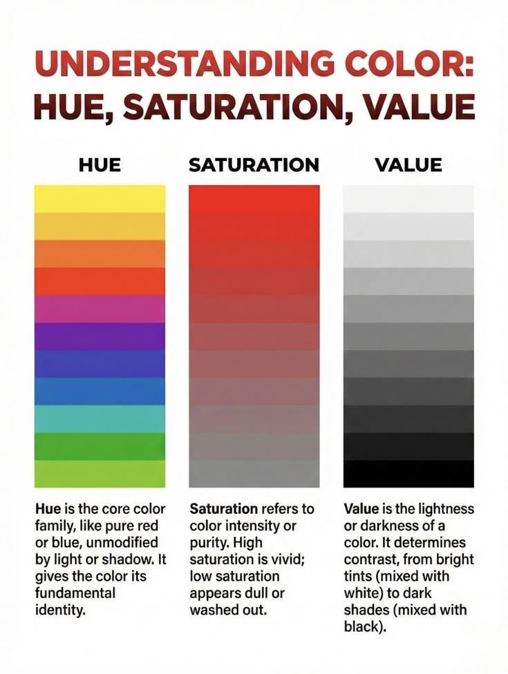 Hue, saturation and lightness diagram