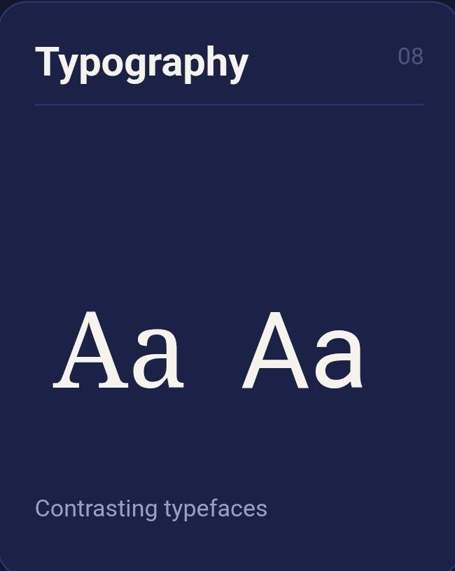 Typography pairing contrast example