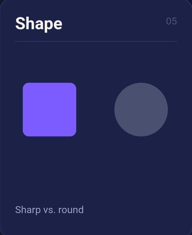 Shape contrast example in graphic design