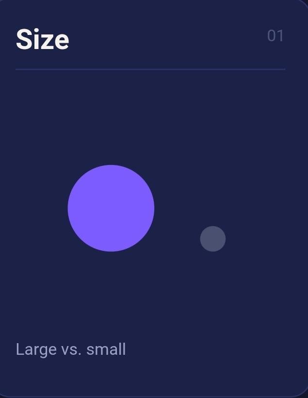 Size contrast example in graphic design
