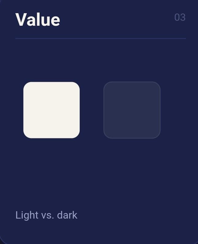 Value contrast example — light and dark in graphic design