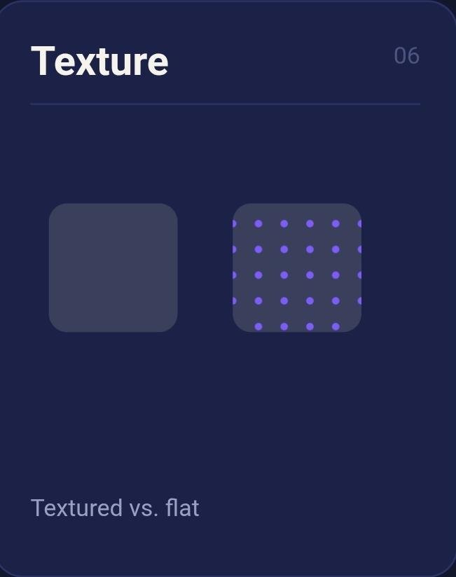 Texture contrast example in flat digital graphics