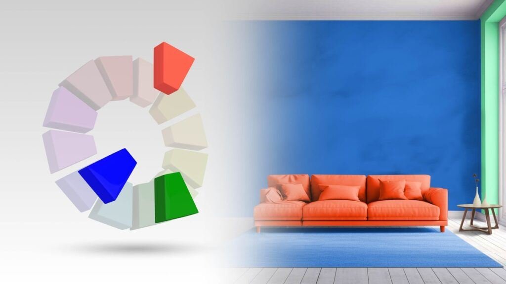 Split-complementary color scheme example